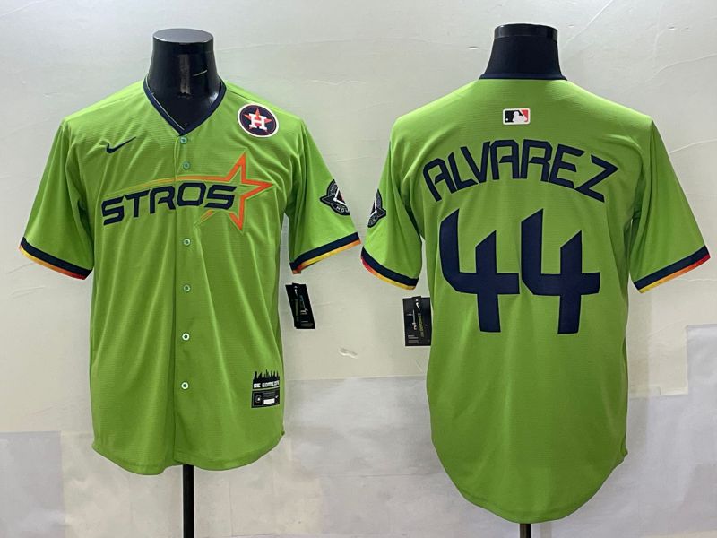 Men Houston Astros #44 Alvarez Green three generations Joint Name 2025 Nike MLB Jersey style 12->houston astros->MLB Jersey